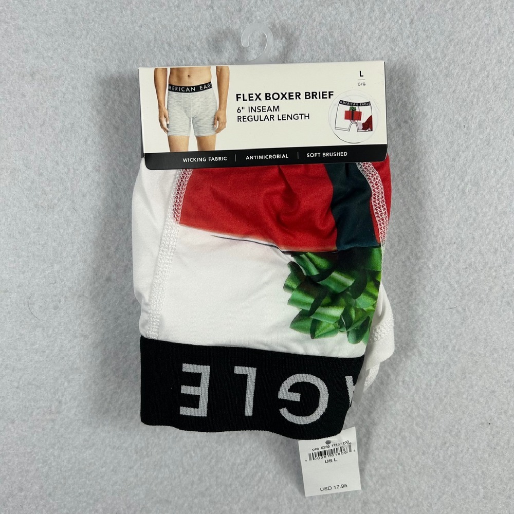 American Eagle Flex Boxer Briefs Mens Large 6" Inseam Christmas‎ Presents